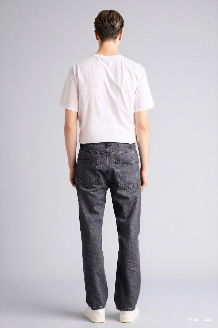 Men Black Straight Fit Trousers