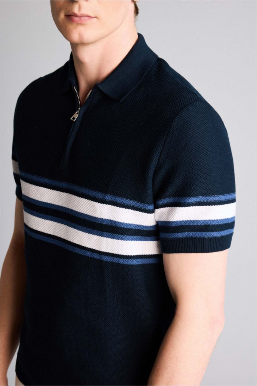 رجالي كحلي تيشيرت بولو قطن