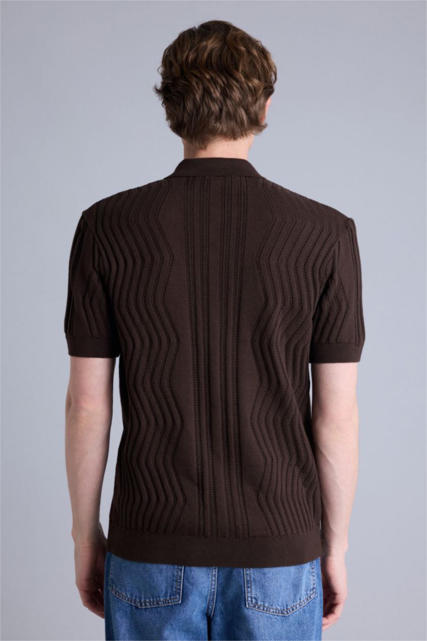 MAN Dark Brown Standard Fit Short Sleeve Polo T-Shirt