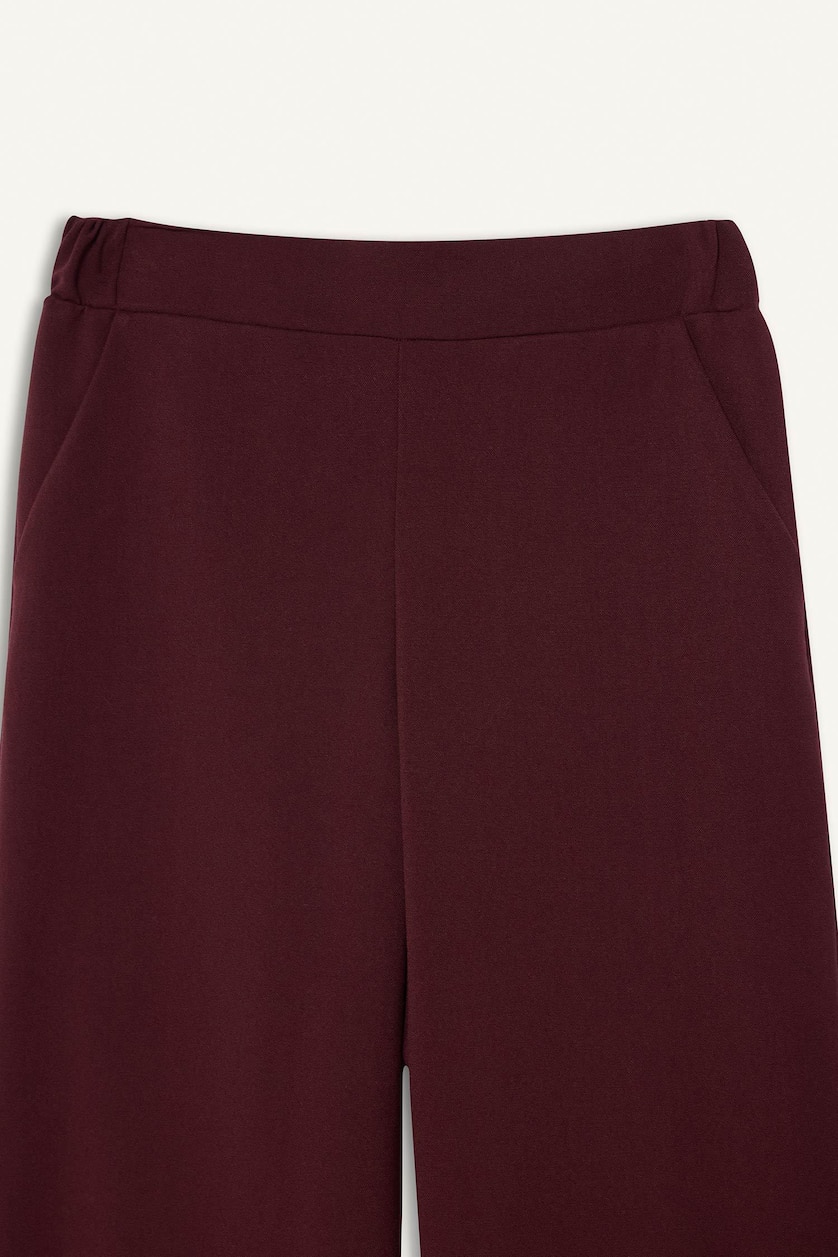 Kız Çocuk - Genç Kız Bordo Wide Leg Geniş Paça Pantolon Kız Çocuk