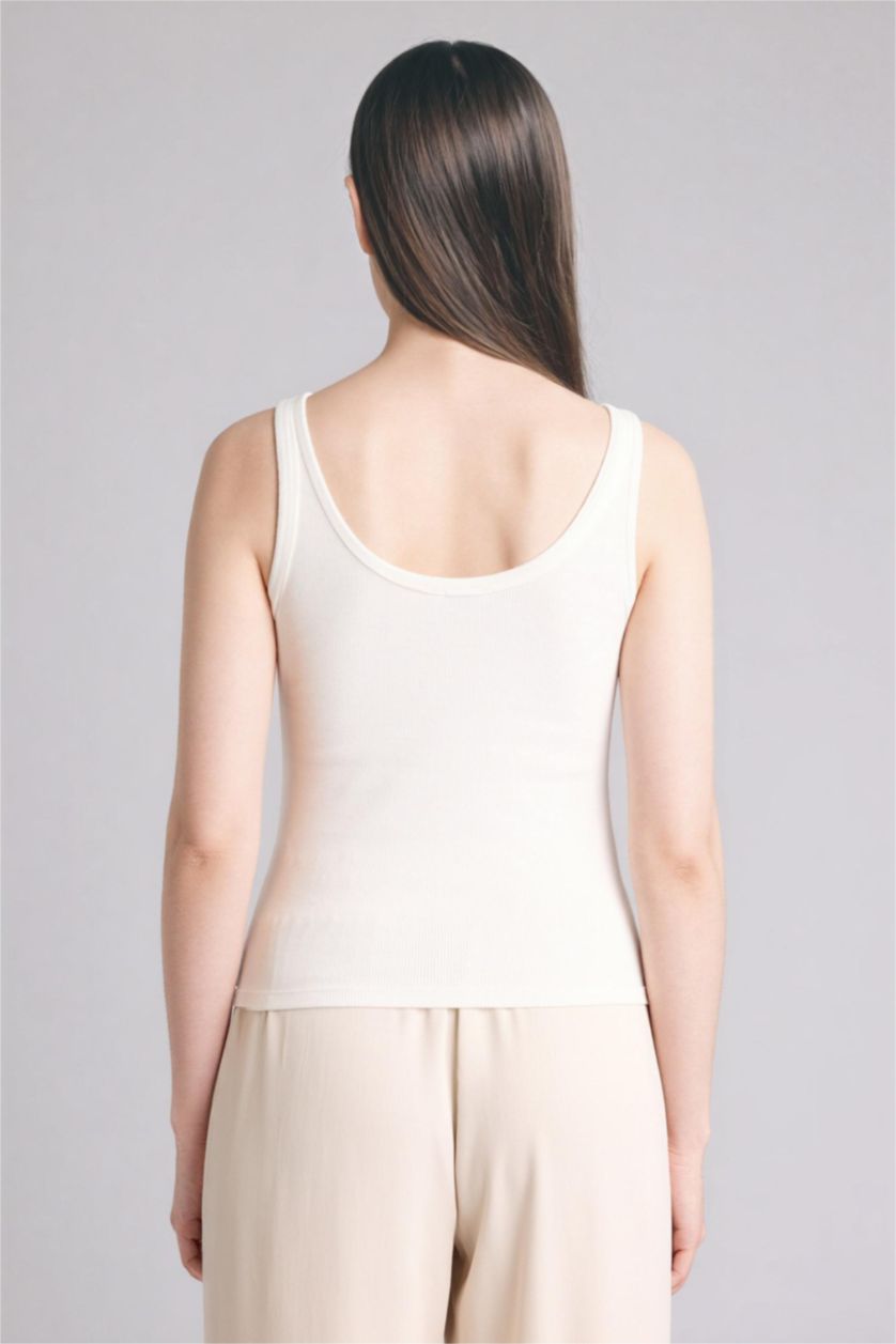 Women White Slim Fit Camisole Tank Top