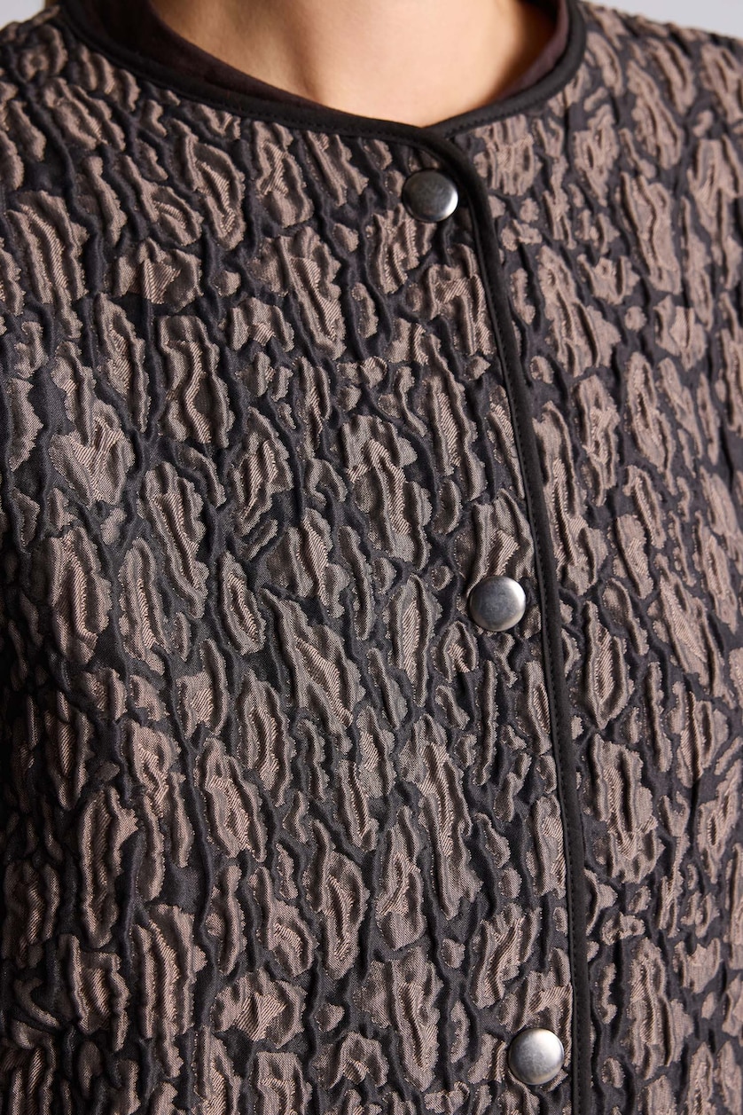 Kadın Siyah Relax Fıt Bisiklet Yaka Uzun Kollu Ceket
