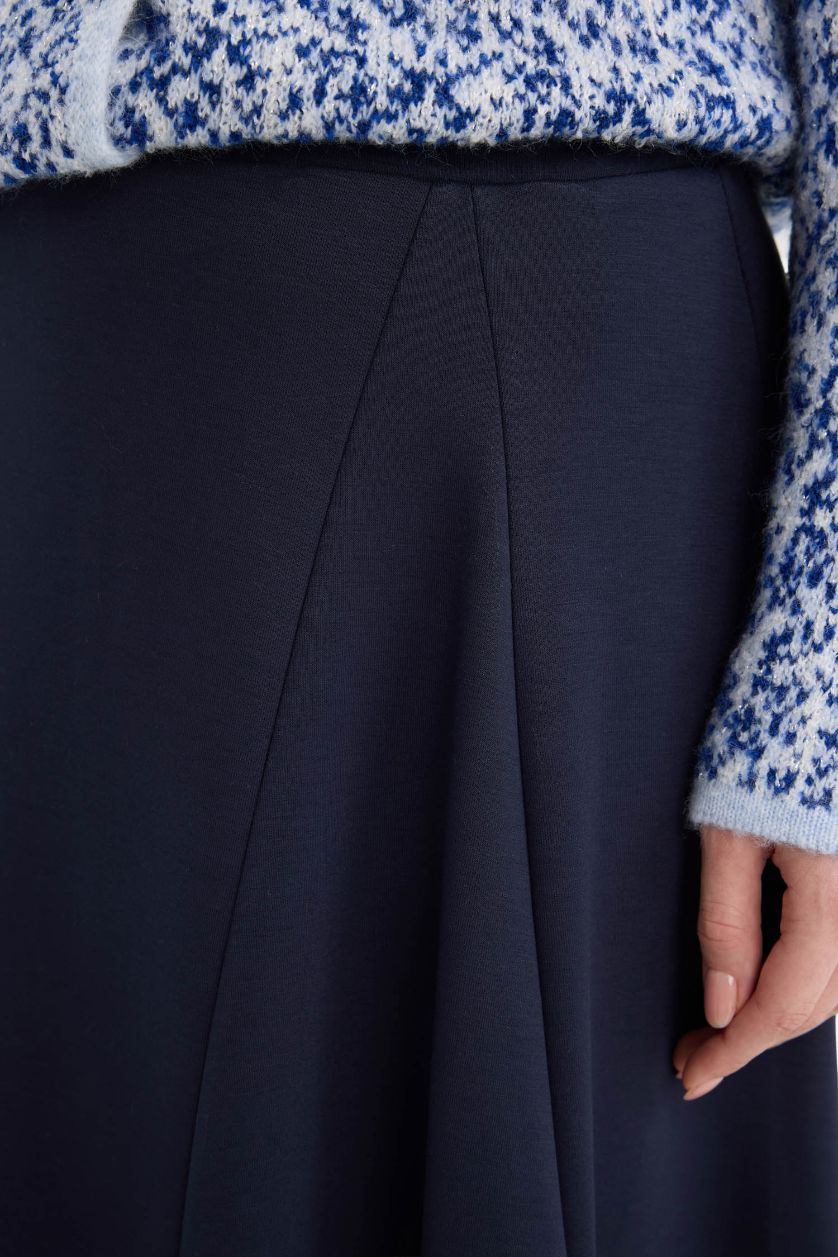 WOMAN NAVY A Cut Skirt
