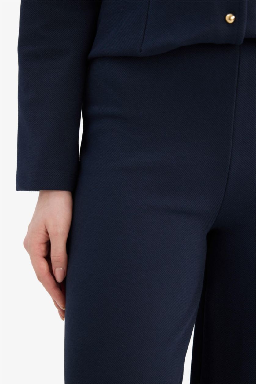 Kadın Lacivert Straıght Wıde Düz Paça Pantolon