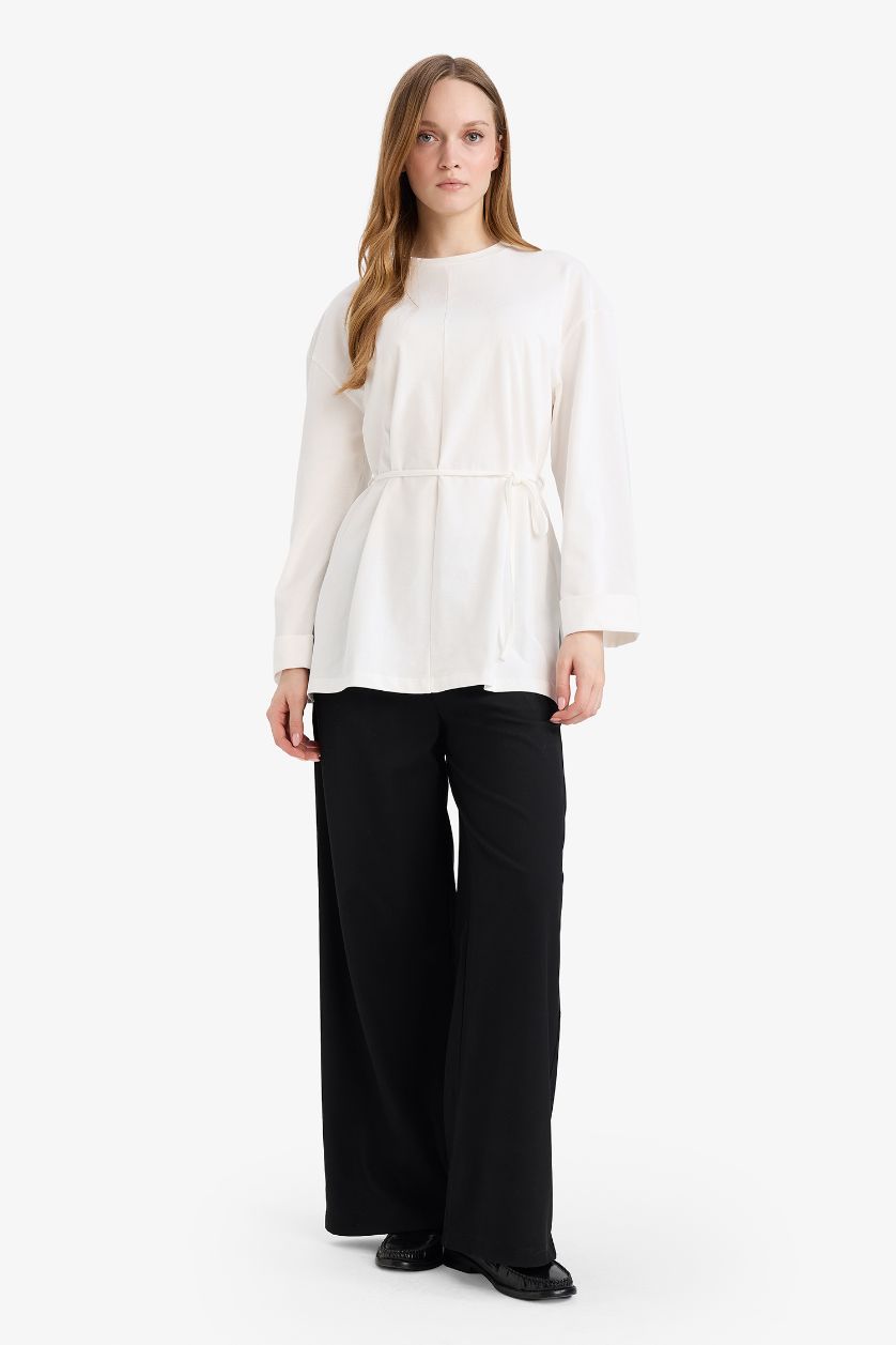 WOMAN Black Straight Wide Leg Trousers