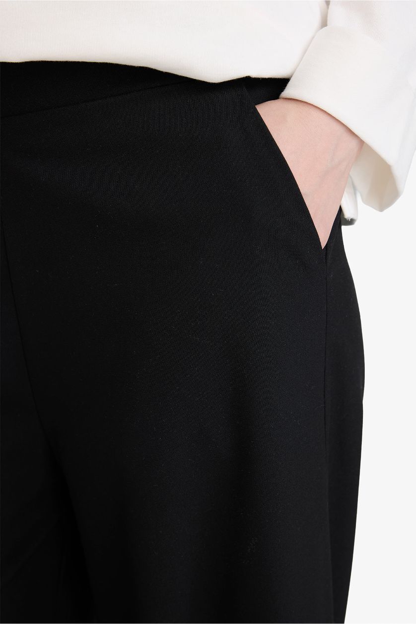 WOMAN Black Straight Wide Leg Trousers