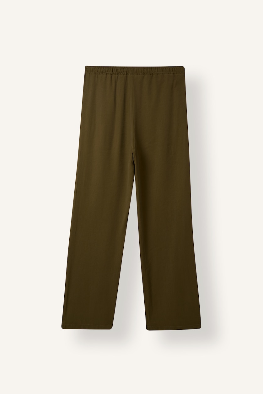 FEMRA Khaki Straight Fit Wide Leg Trousers