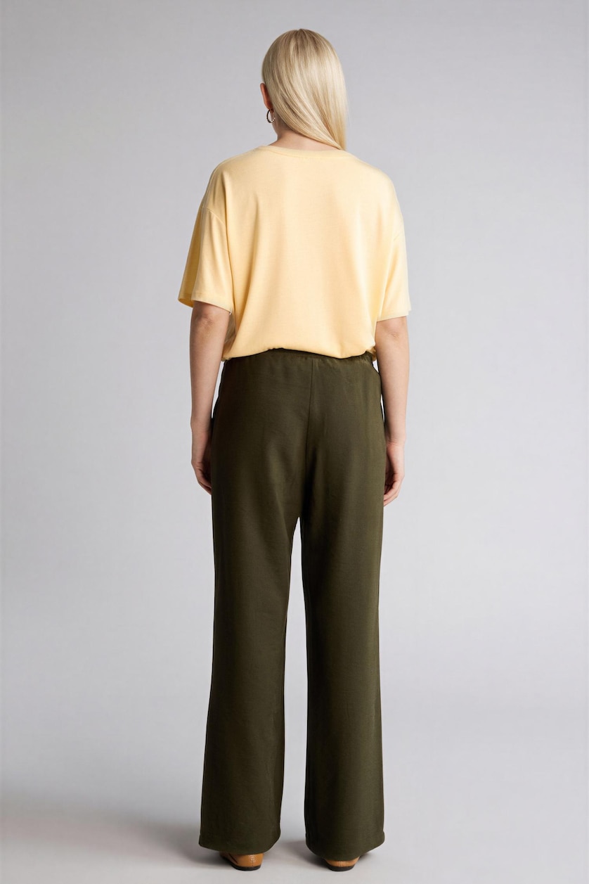 WOMAN Dark Khaki Straight Fit Trousers