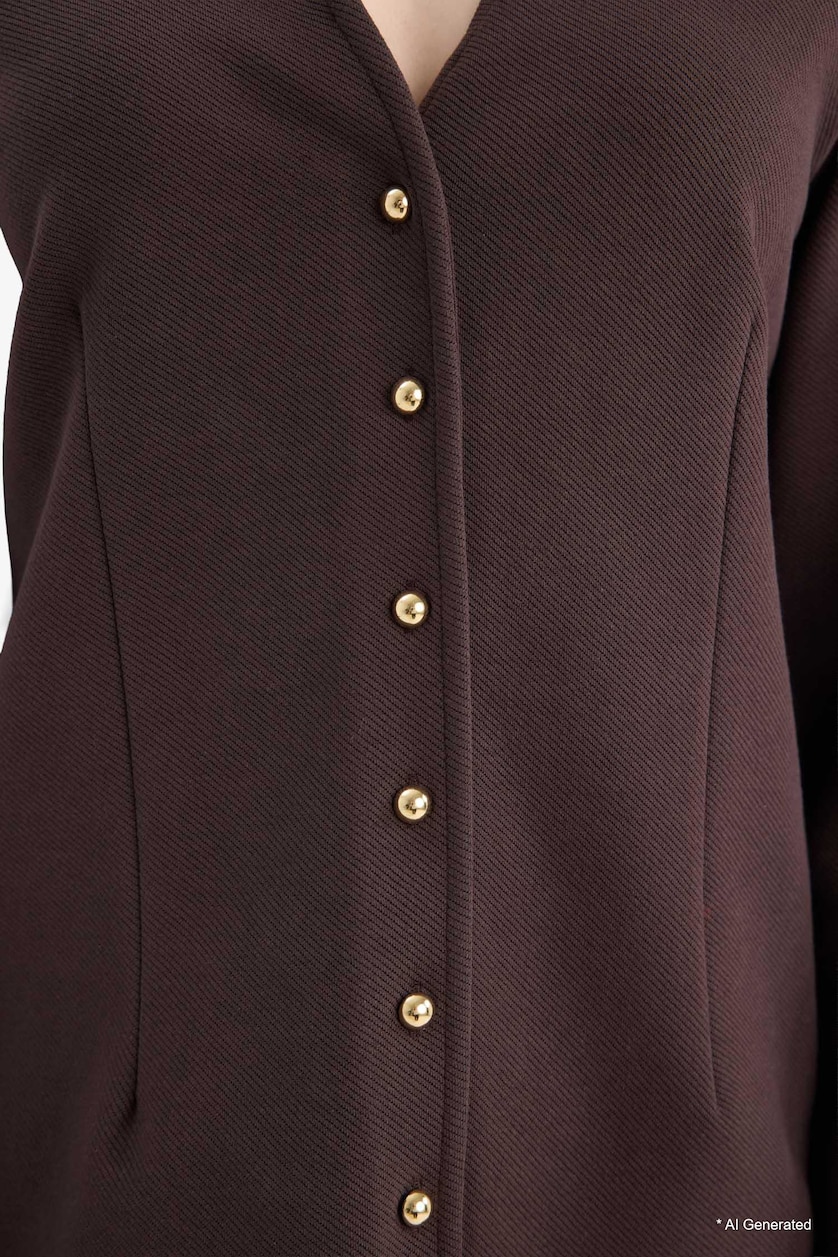 Women Brown Regular Fit V-Neck Cardigan