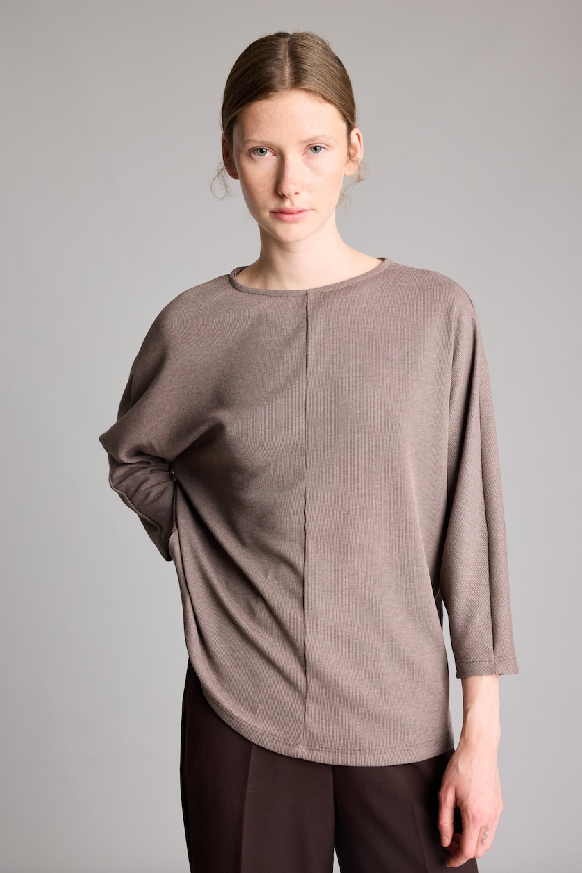 Women Light Brown Ribana Long Sleeve T-Shirt