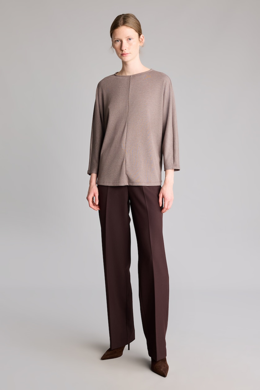 Women Light Brown Ribana Long Sleeve T-Shirt