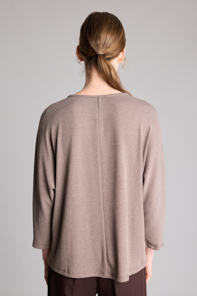Women Light Brown Ribana Long Sleeve T-Shirt