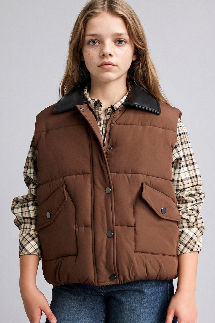 Young Girls - Teen Girls Brown Girl Vest