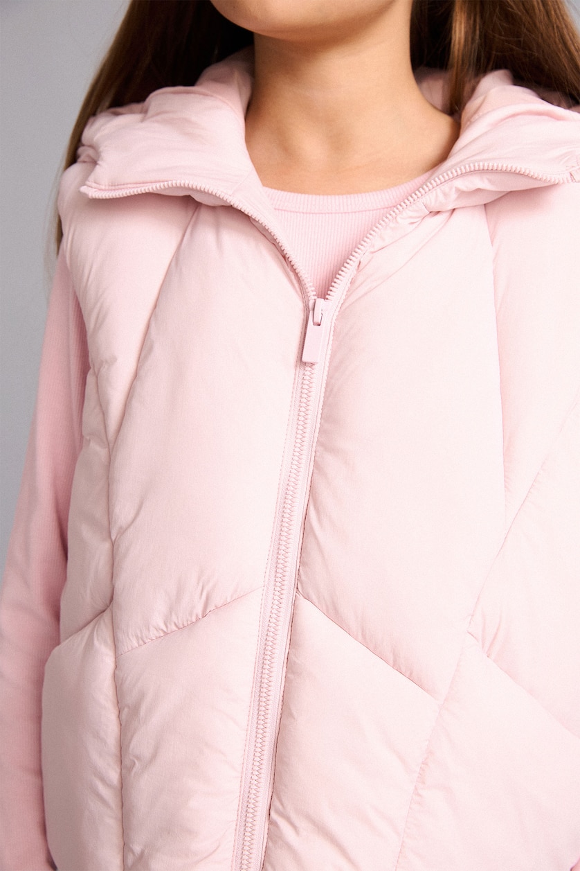 GIRLS & TEENS Light Pink Girl Light Pink Waterproof Hooded Zip-Up Vest