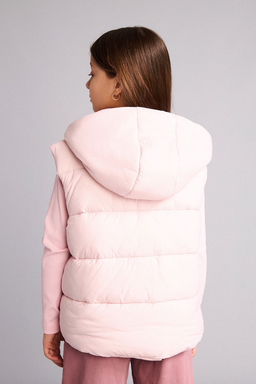 GIRLS & TEENS Light Pink Girl Light Pink Waterproof Hooded Zip-Up Vest