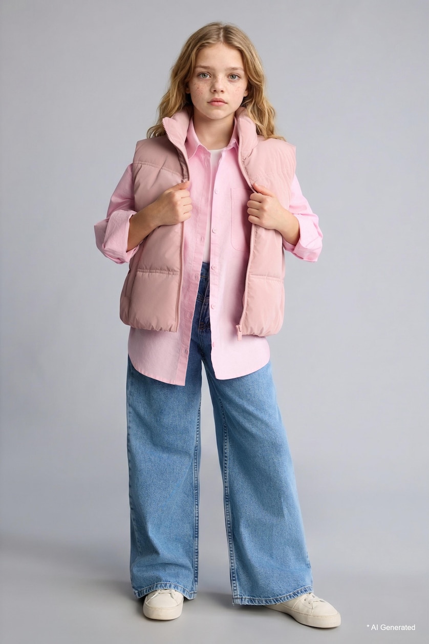 VAJZA & ADOLESHENTE Rose Girl Waterproof Half Turtleneck Vest