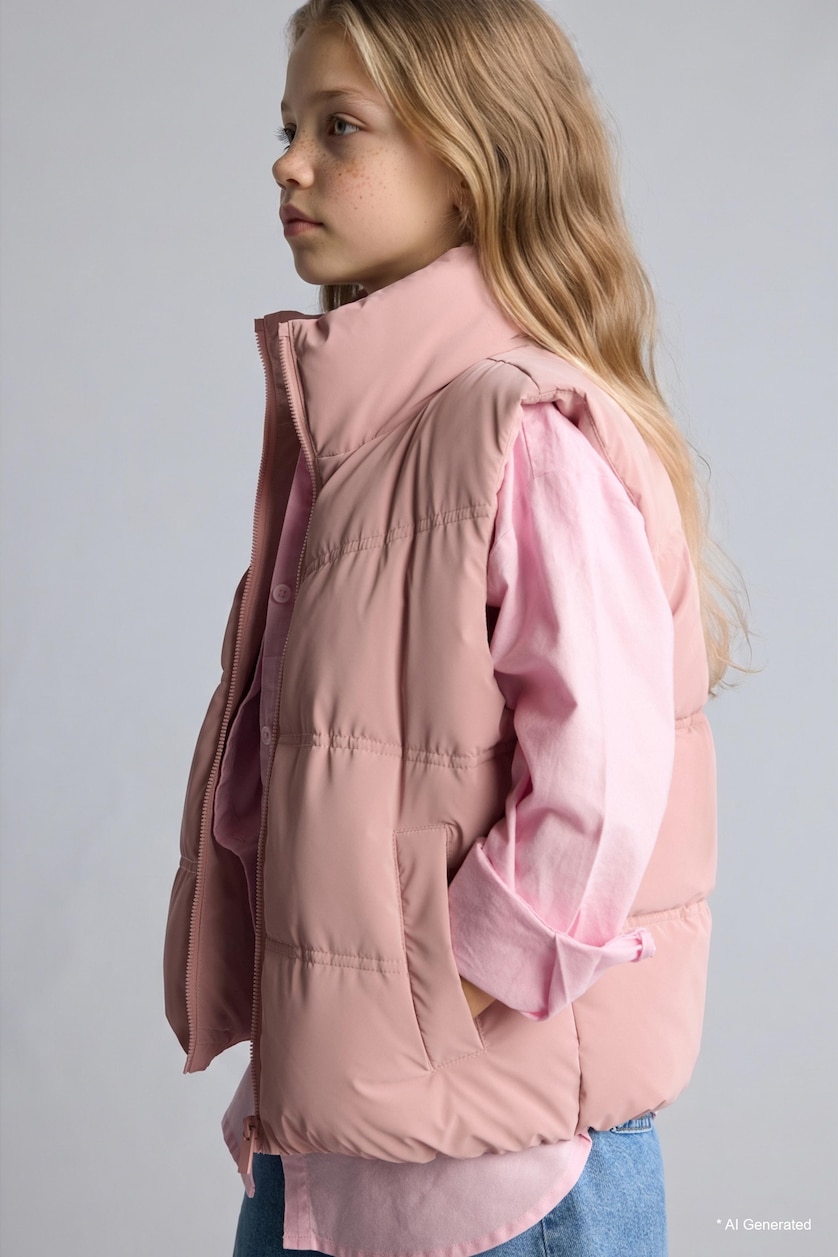 VAJZA & ADOLESHENTE Rose Girl Waterproof Half Turtleneck Vest