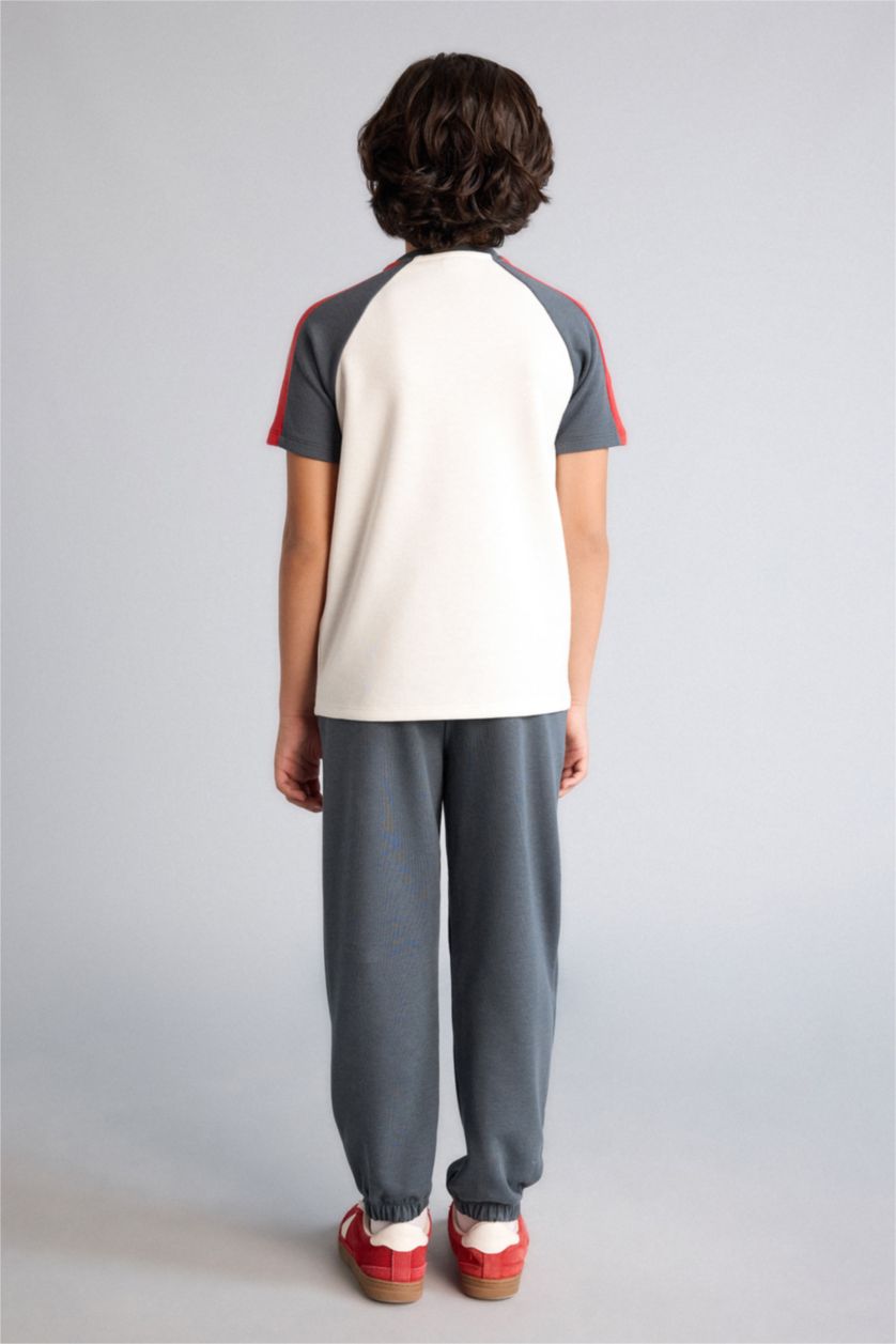 Erkek Çocuk - Genç Erkek Ekru Tişört Eşofman Altı 2'li Takım Erkek Çocuk