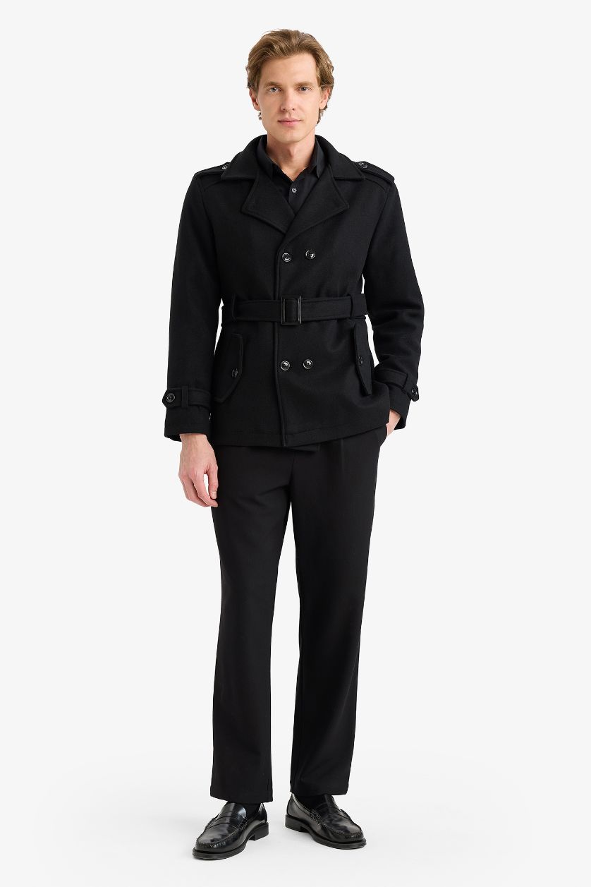 Erkek Siyah Slim Fit Astarlı Mont