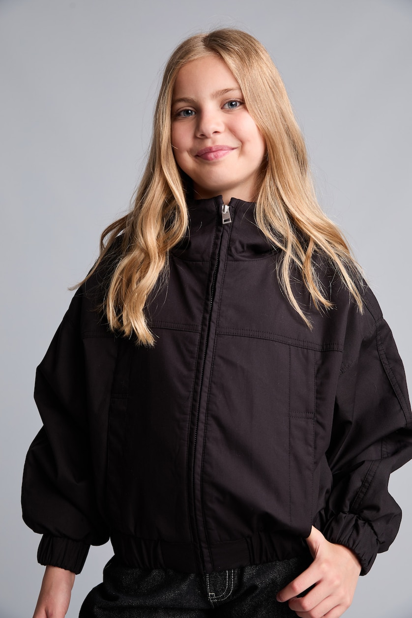 Young Girls - Teen Girls Black Girl Hooded Raincoat