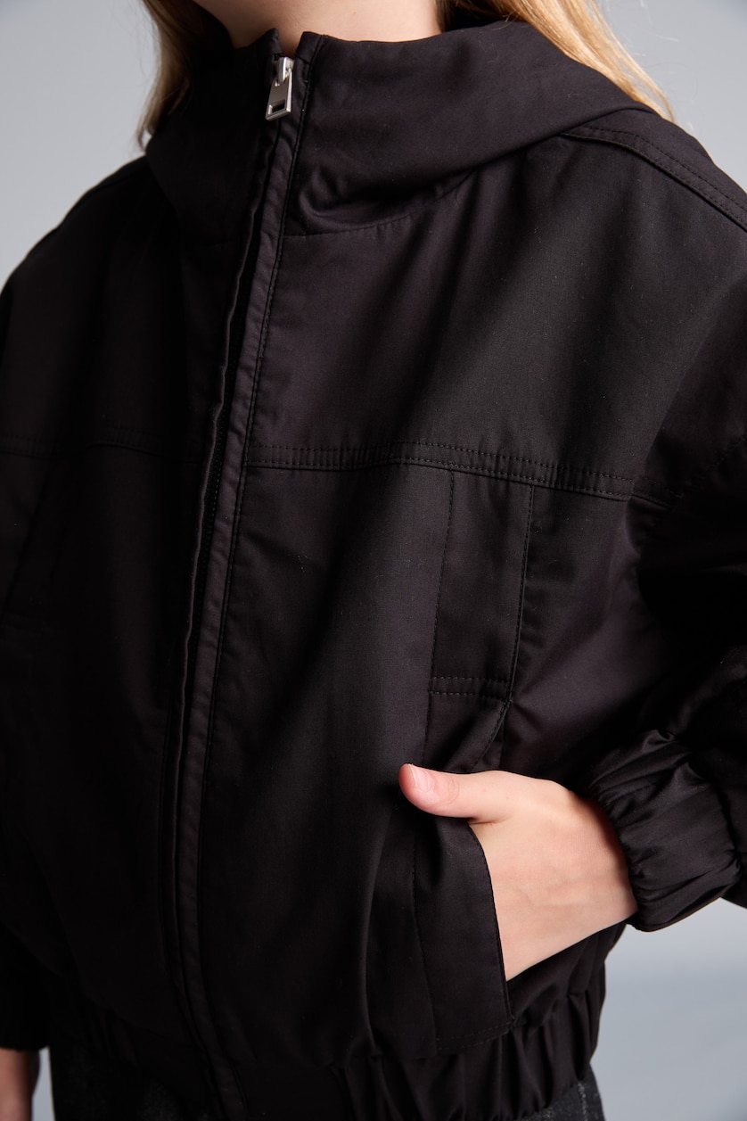 Young Girls - Teen Girls Black Girl Hooded Raincoat
