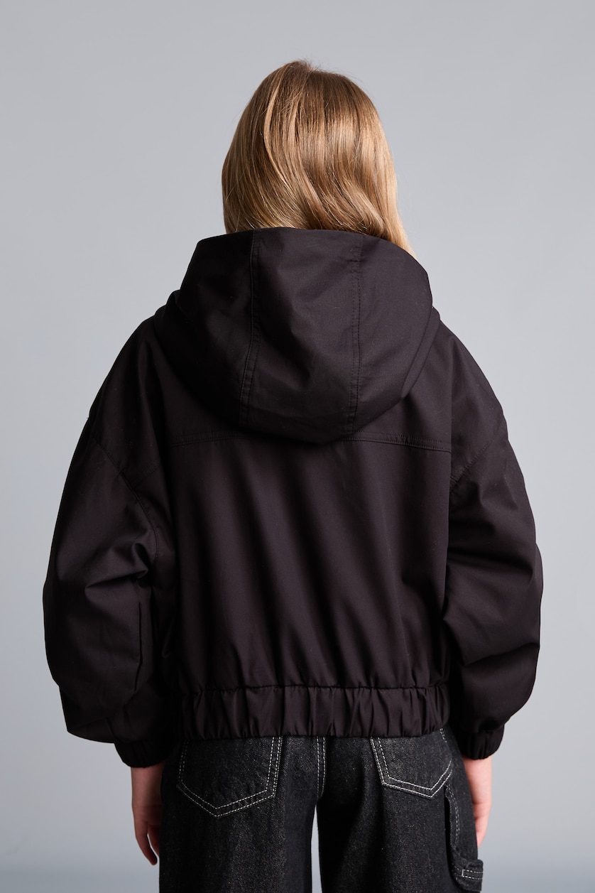 Young Girls - Teen Girls Black Girl Hooded Raincoat