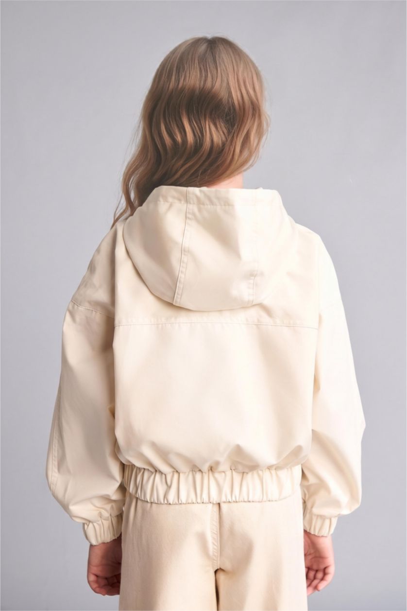 Young Girls - Teen Girls Ecru Girl Hooded Raincoat