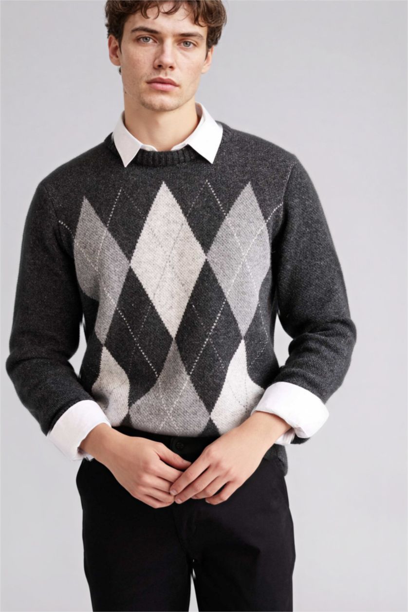 رجال أنثرا بلوز تريكو قصة عادية