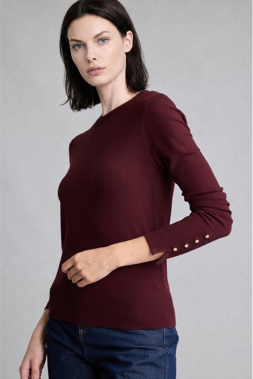 Woman Bordeaux Regular Fit Pullover