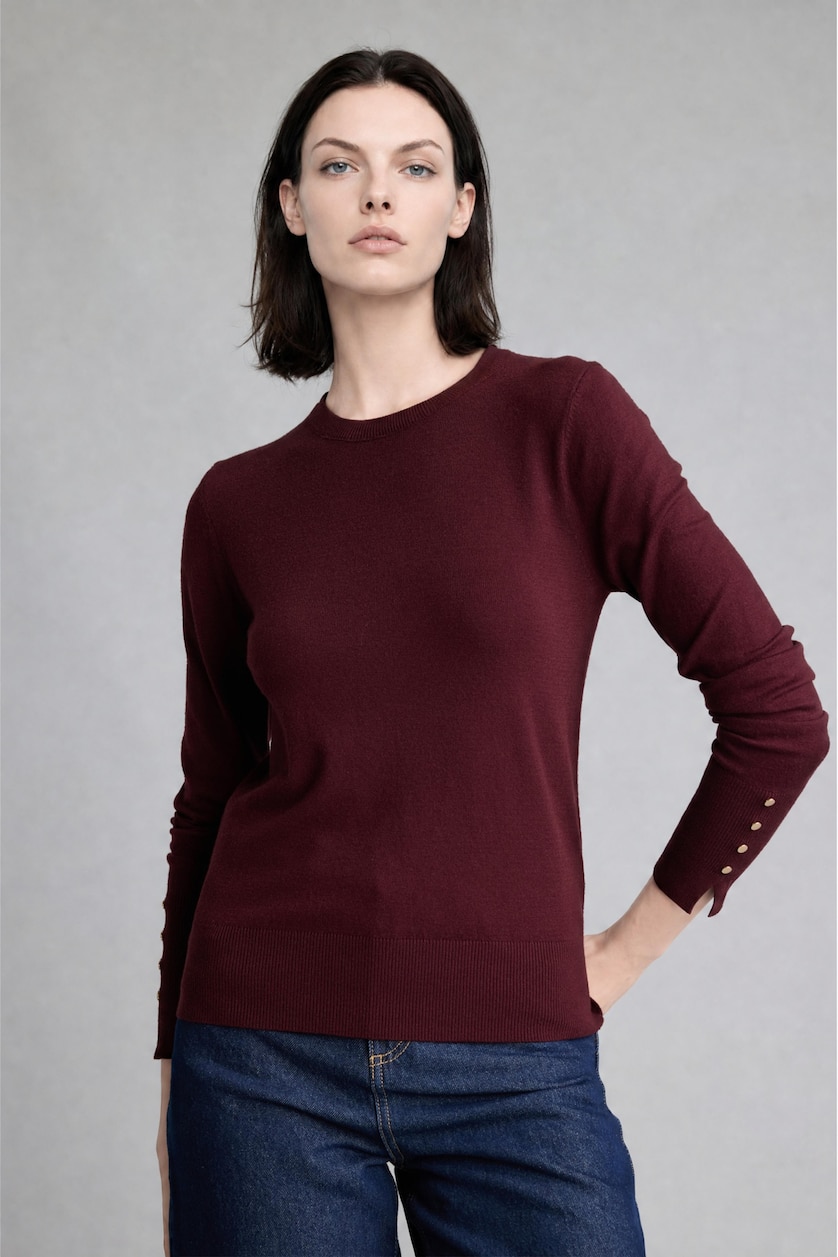 Woman Bordeaux Regular Fit Pullover
