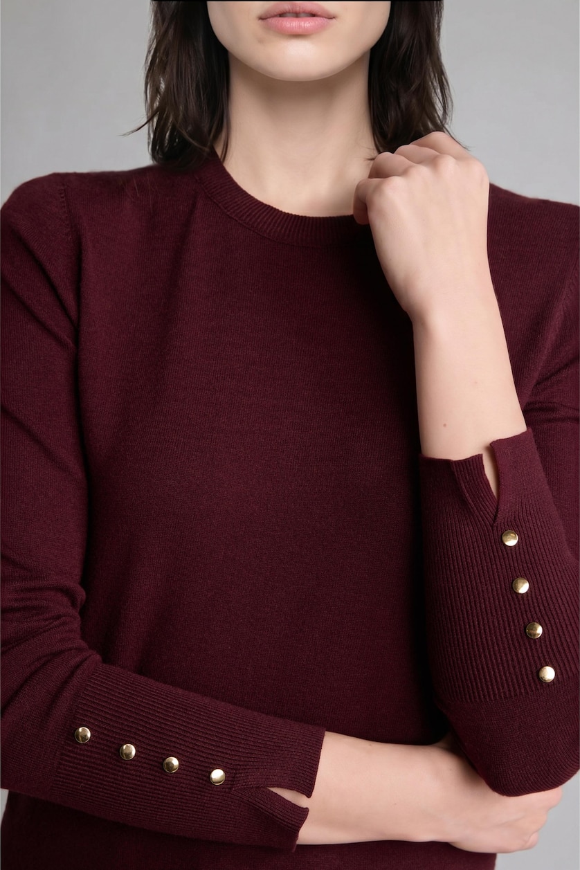 Woman Bordeaux Regular Fit Pullover