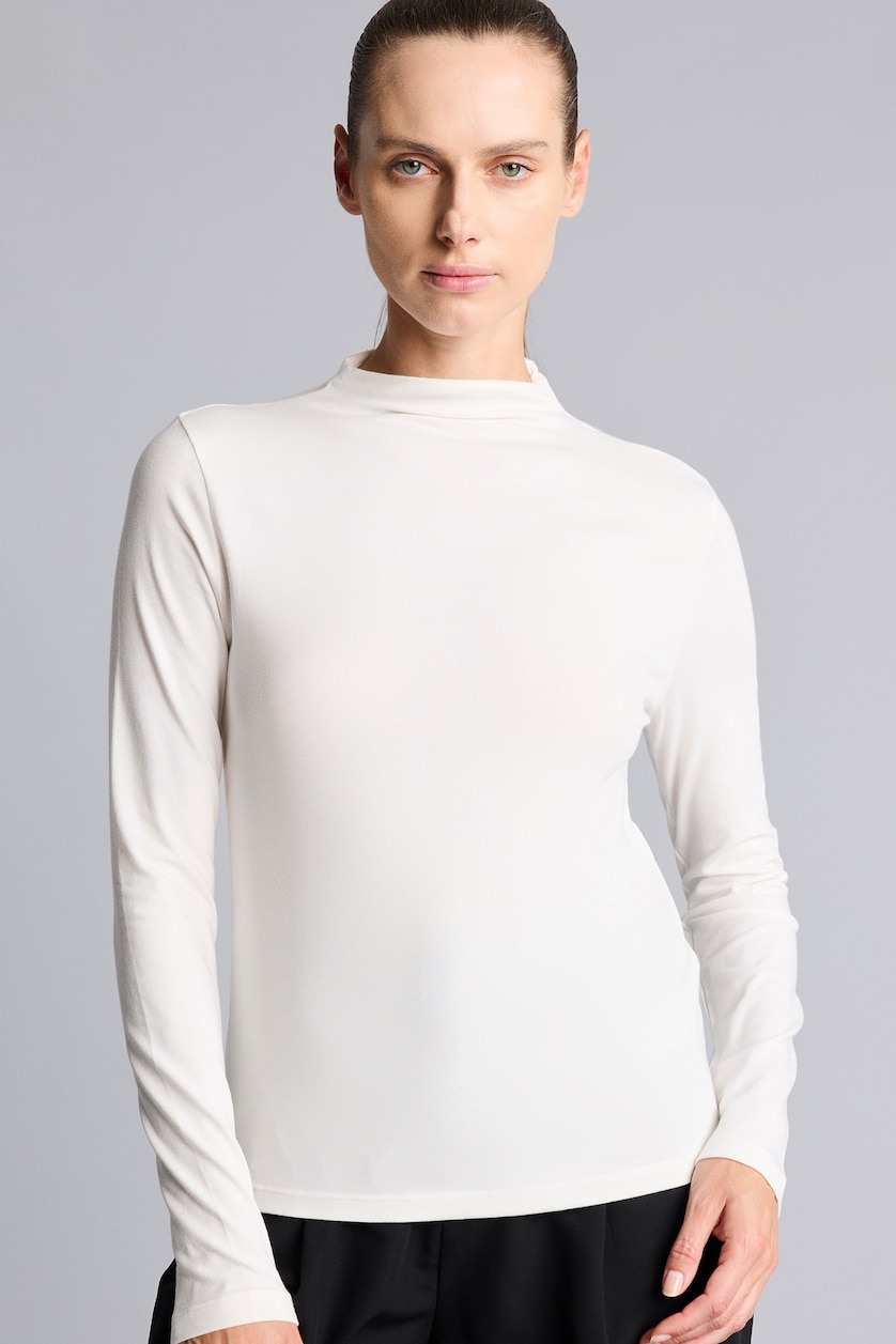 Kadın Ekru Slim Fit Modal Tunik