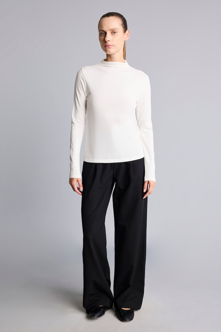Kadın Ekru Slim Fit Modal Tunik
