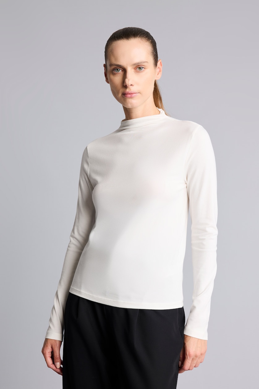 Kadın Ekru Slim Fit Modal Tunik