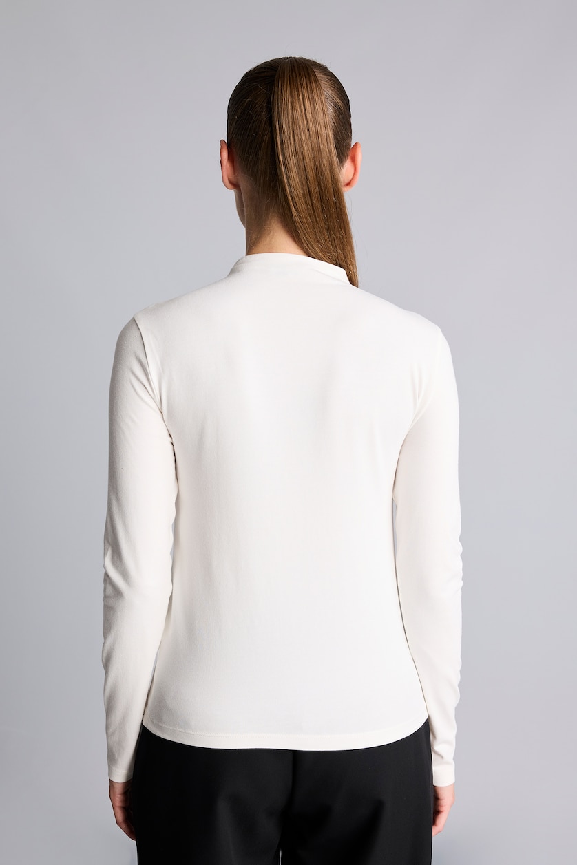 Kadın Ekru Slim Fit Modal Tunik