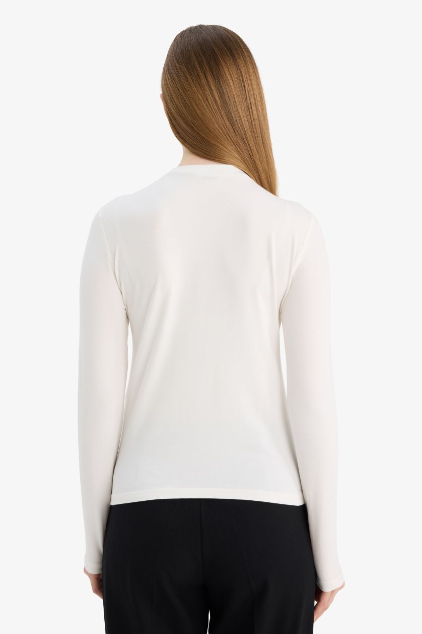 WOMAN Ecru Slim Fit Modal Tunic