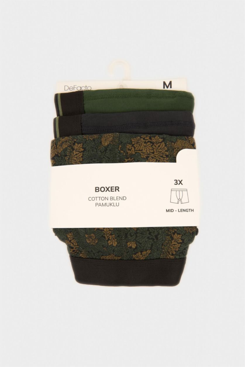 Man Dark Green بوكسر قصة عادية - 3 قطع