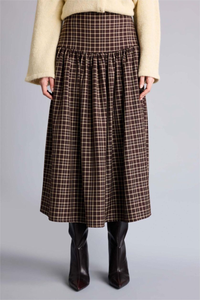 Women Brown A Line Maxi