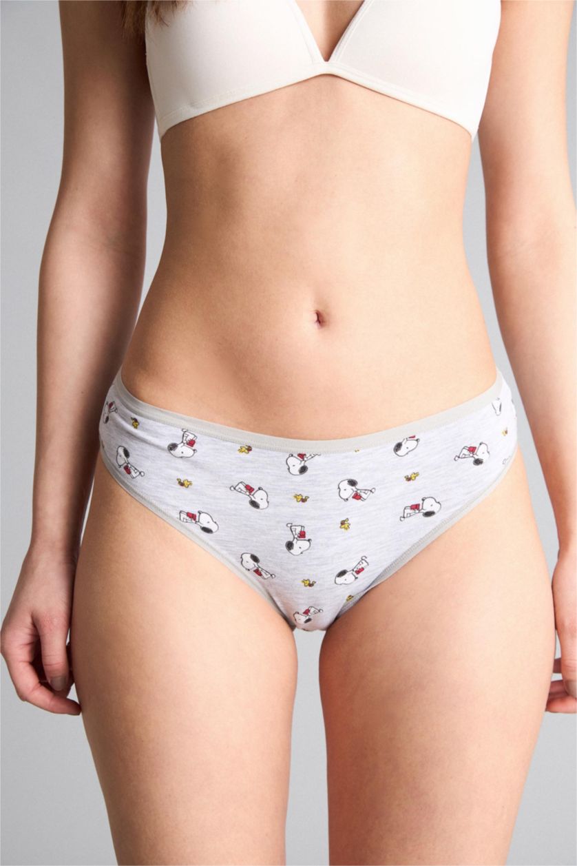 WOMAN Grey Melange 2 piece Snoopy Licensed Panties Set