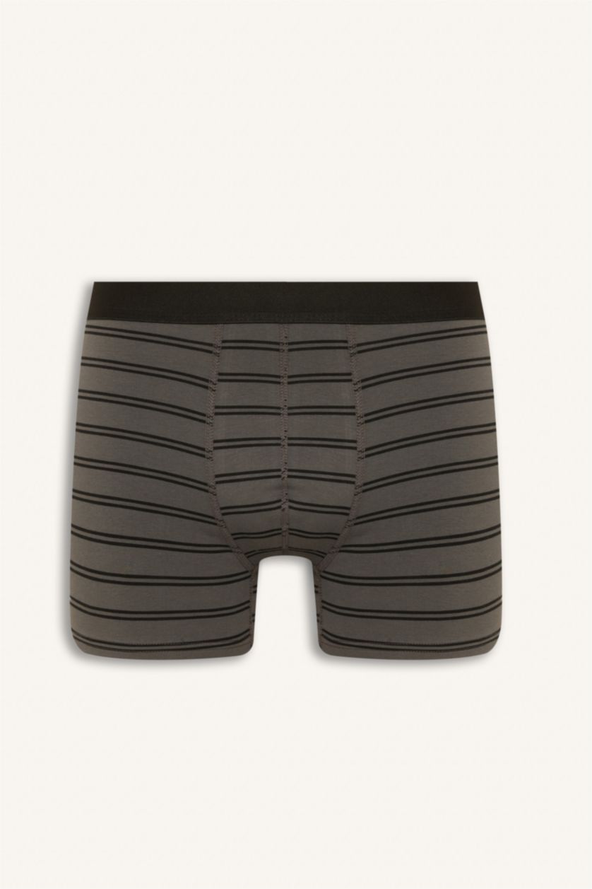 Erkek Gri Regular Fıt Şal Desenli 3'lü Boxer