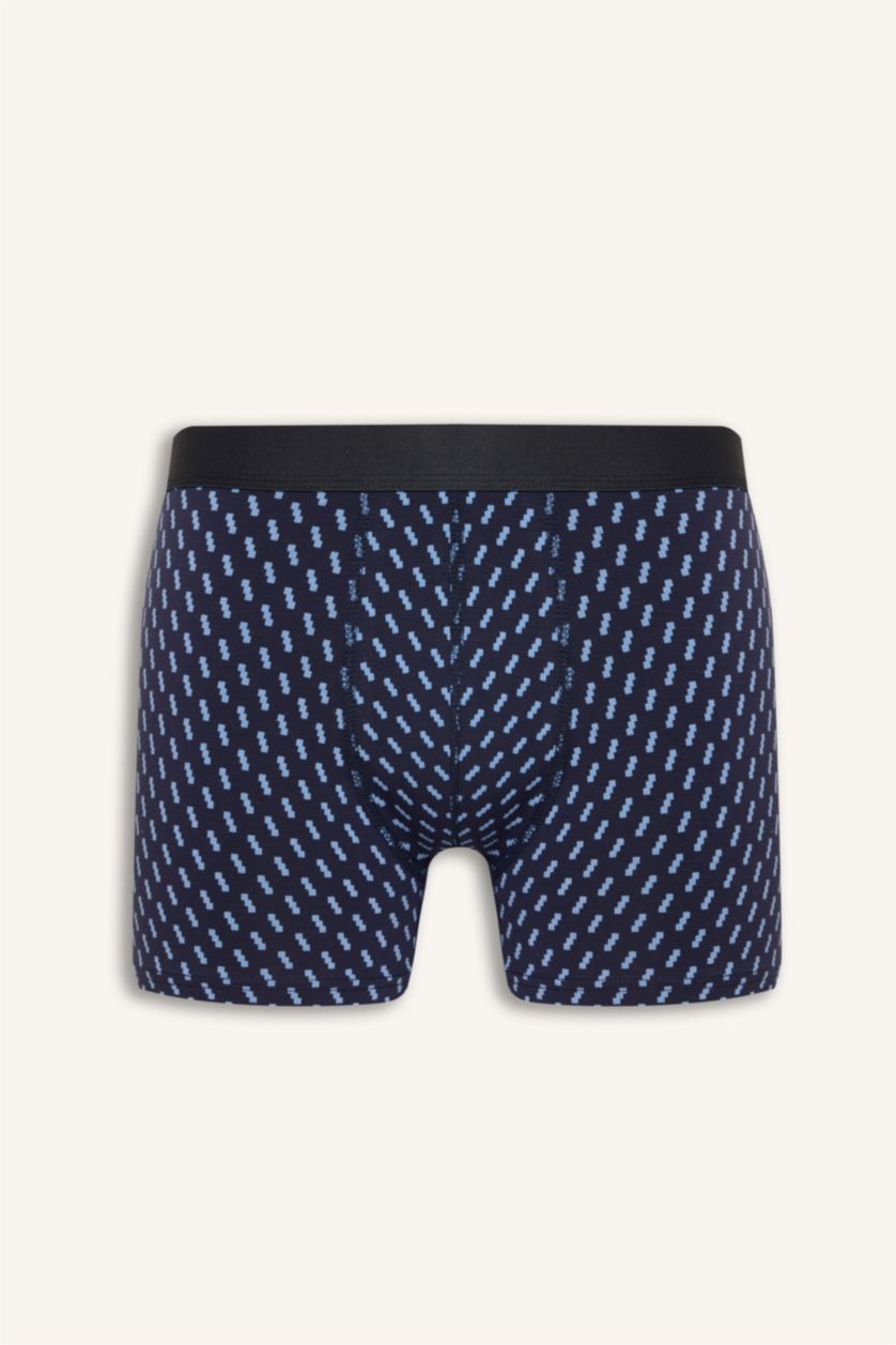 Erkek Lacivert Regular Fıt Çizgili 3'lü Boxer