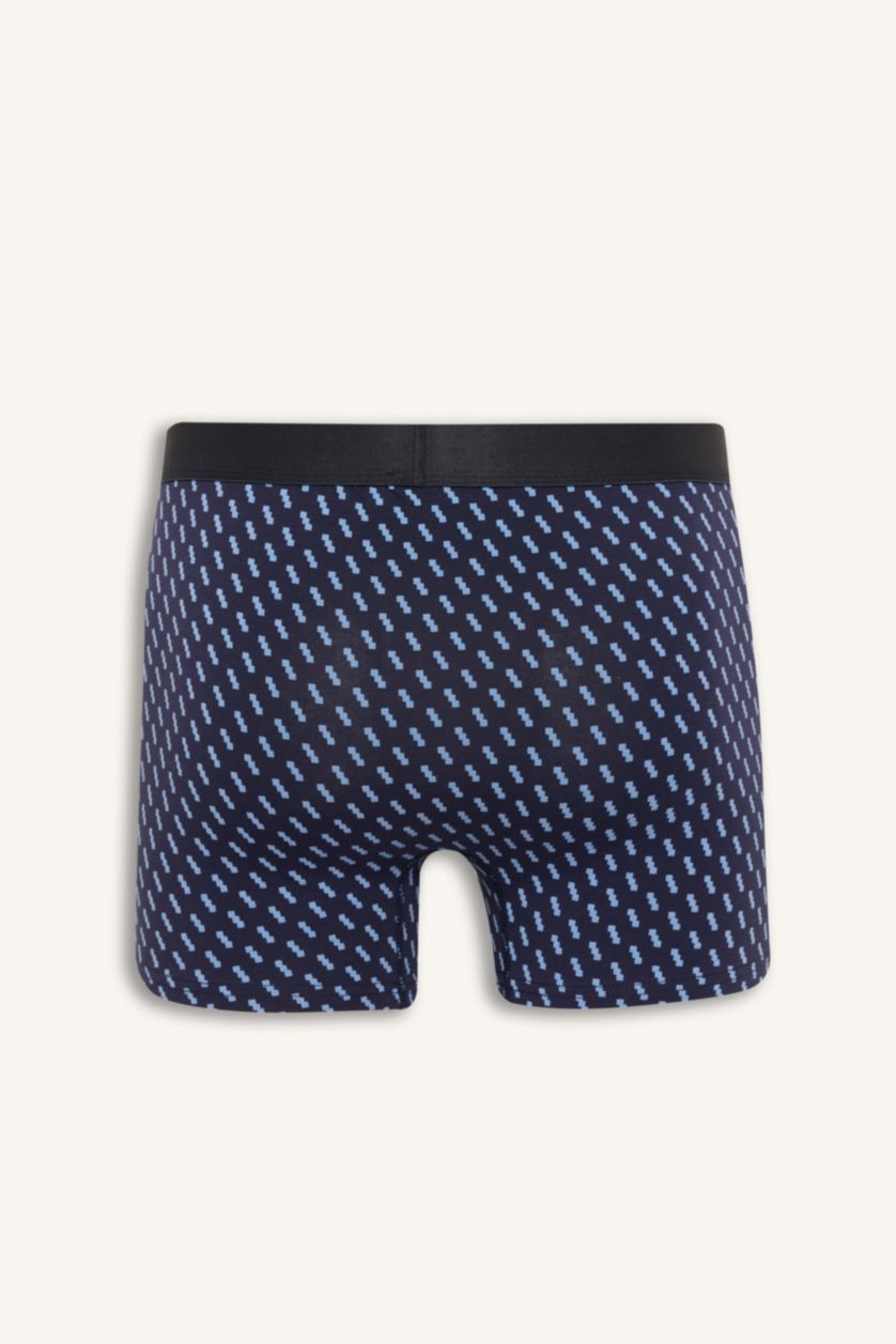 Erkek Lacivert Regular Fıt Çizgili 3'lü Boxer