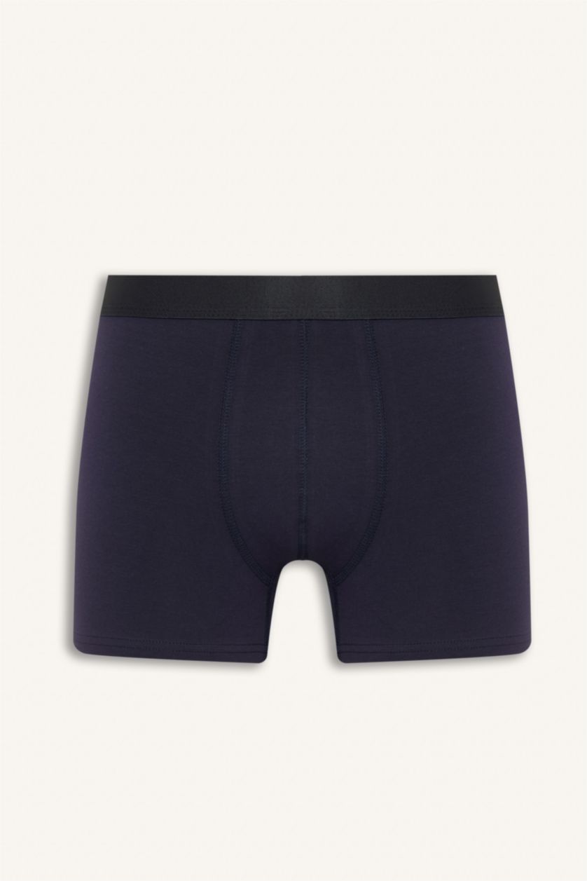 Erkek Lacivert Regular Fıt Çizgili 3'lü Boxer