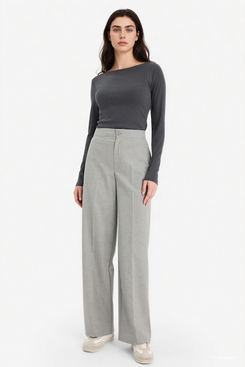 FEMME Gris Jambes larges