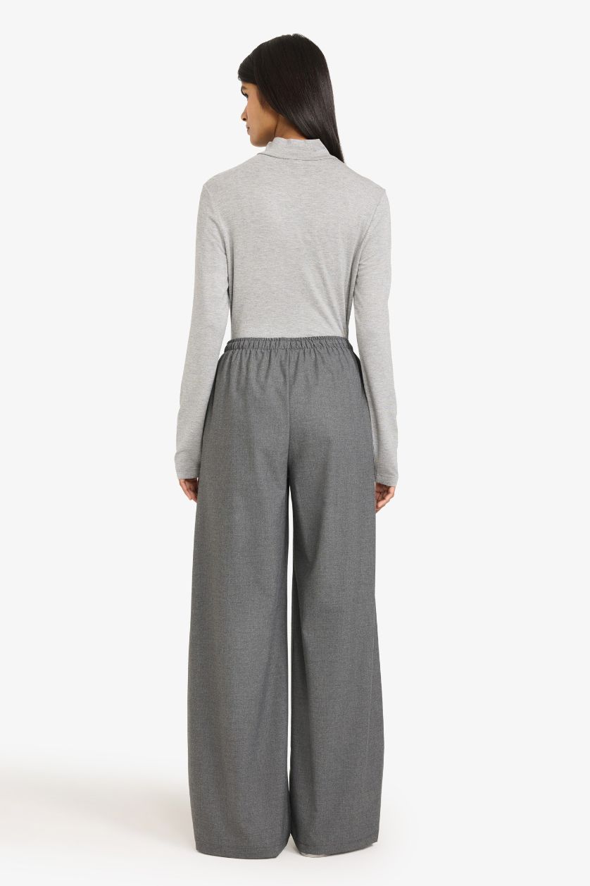 Woman Anthracite Straight Fit Normal Waist Standard Length Trousers