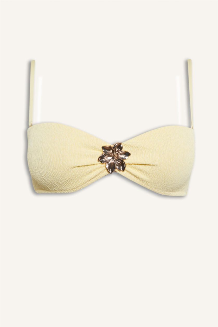 Kadın Sarı Regular Fit Krinkıl Bikini Üstü