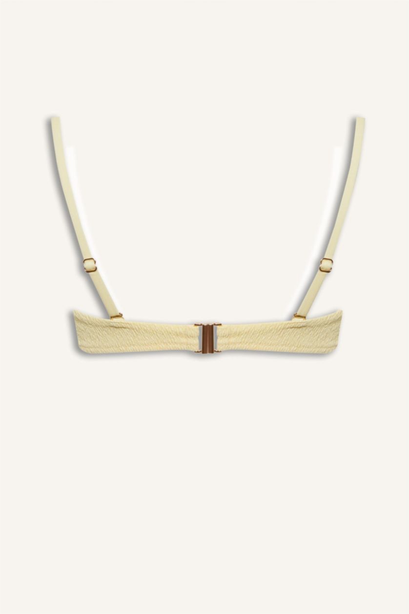 Kadın Sarı Regular Fit Krinkıl Bikini Üstü