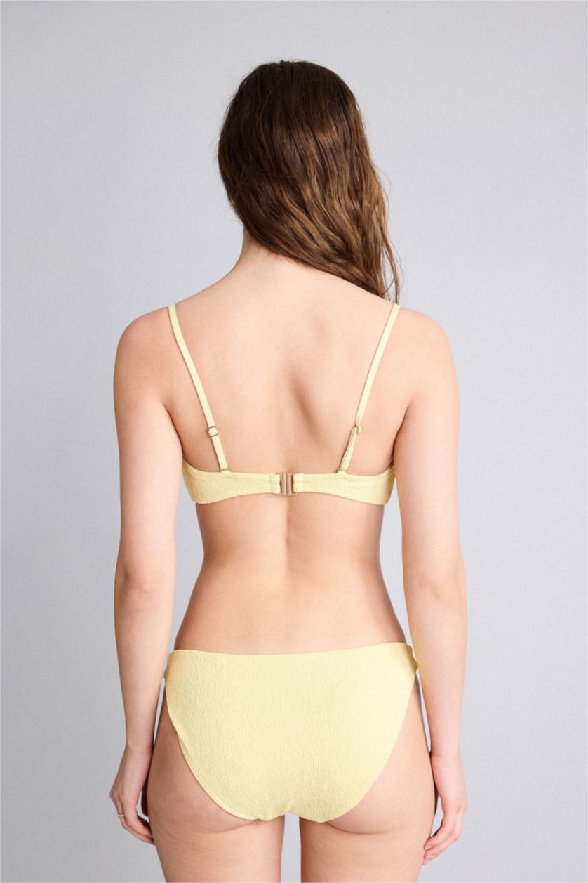 Kadın Sarı Regular Fit Krinkıl Bikini Alt