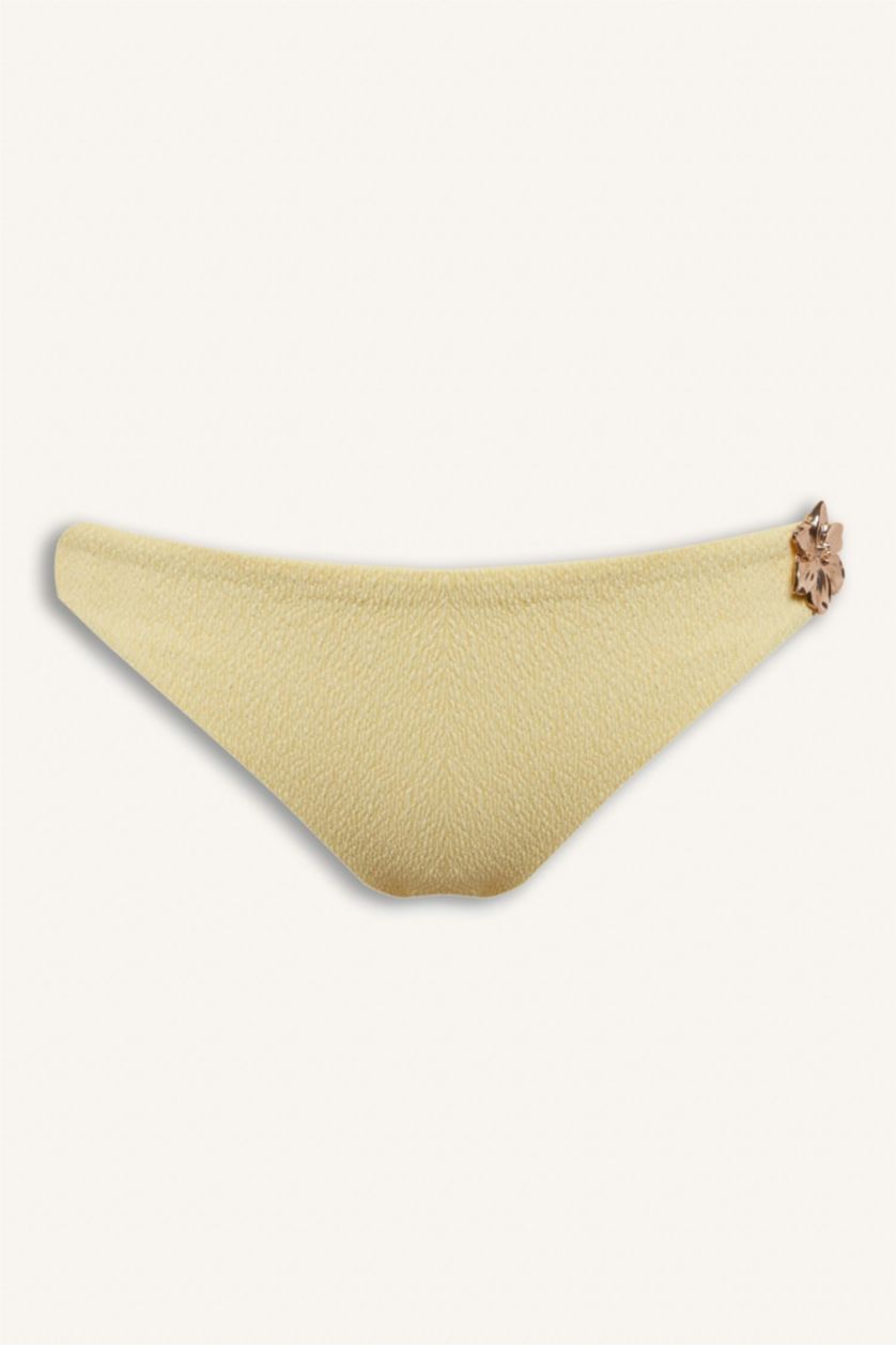 Kadın Sarı Regular Fit Krinkıl Bikini Alt