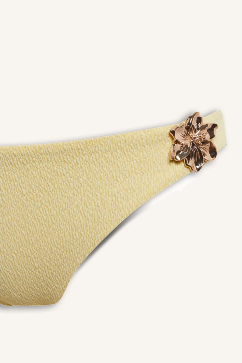 Kadın Sarı Regular Fit Krinkıl Bikini Alt